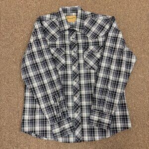 Wrangler Men's Retro Long Sleeve Western Snap Shirt - Black Smoke